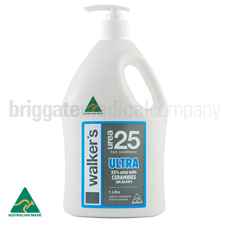 NEW ** Walker's Urea 25 ULTRA Foot Conditioner (25% Urea with Ceramides) for dry, cracked & calloused heels 1L ** NEW